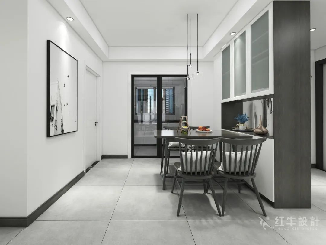 红牛设计--保利金地贝克90㎡现代简约08效果图欣赏_餐厅